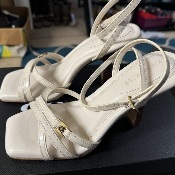 Coach Kelsey Leather Sandals White - Picture 3 of 6